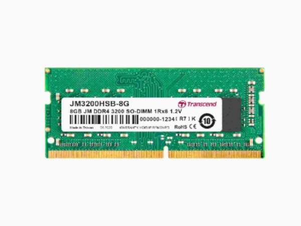 Memorija TRANSCEND 8GBSODIMMDDR43200MHzCL22crna