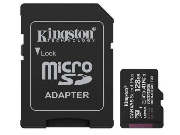 Memorije kartice KINGSTON SDCS3128GBmicroSDXC128GBClass10 U1150MBs + adapter