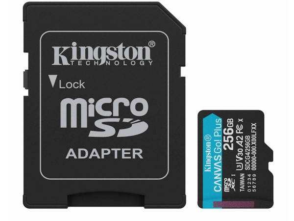 Memorije kartice KINGSTON SDCG4256GBCanvas Go! PlusmicroSD200160MBs+adapter