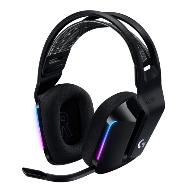 Logitech G733 Lightspeed Wireless RGB Gaming Headset, Black