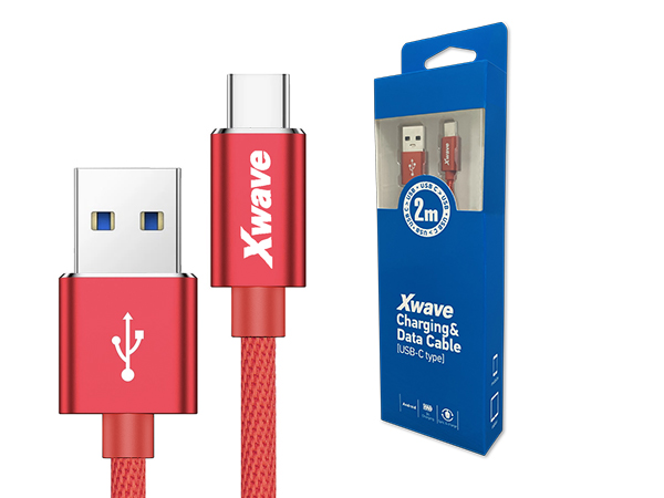 Xwave Kabl USB 3.1 na TIP-C 3.1 muško-muški 2M 3A,AI,upleteni crveni