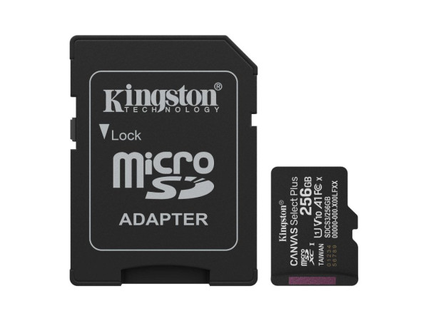 Memorije kartice KINGSTON SDCS3256GBmicroSDXC256GBClass10 U3100MBs-85MBs+adapter