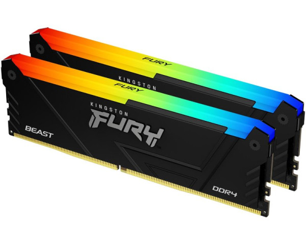 KINGSTON DIMM DDR4 32GB (2x16GB kit) 3200MTs KF432C16BB2AK232 Fury Beast RGB (MEM02706)