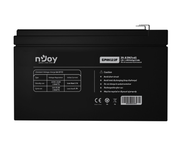NJOY GP09122F baterija za UPS 12V 9Ah (BTVACIUOCTO2FCW01B) (UPS00735)