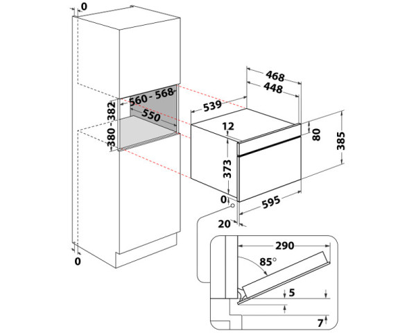 WHIRLPOOL WMD7O4TB ugradna mikrotalasna rerna (ELE03039)