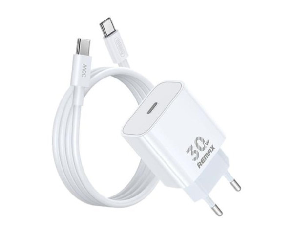REMAX SET:Strujni punjac 1XUSB 3.0+TIP C 20W+kabl TIP C RP-U120, beli (OST08293)