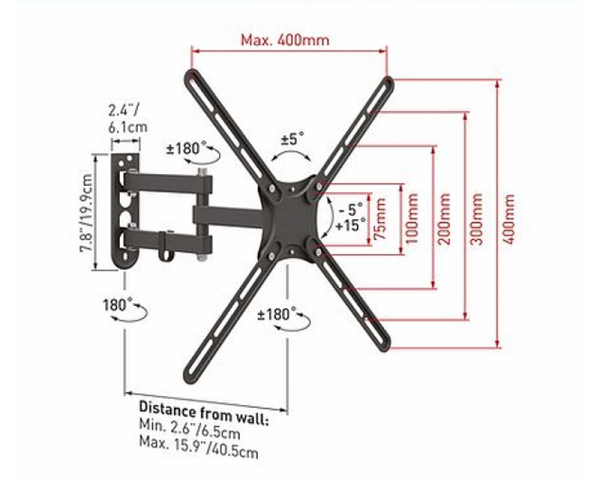 BARKAN E3433 LCD TV zglobni zidni nosač do 65 inča (TVZ02075)