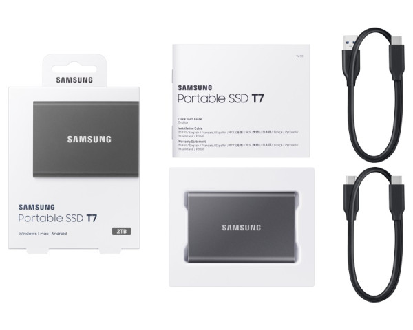 SAMSUNG Portable T7 2TB sivi eksterni SSD MU-PC2T0T (HDD03426)