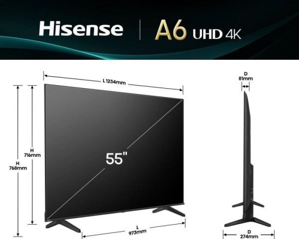 HISENSE 55 inča 55A6Q 4K UHD LED Smart TV (TVZ02826)