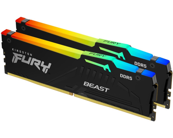 KINGSTON DIMM DDR5 64GB (2x32GB kit) 6400MTs KF564C32BBEAK2-64 FURY Beast Black RGB EXPO (MEM02603)