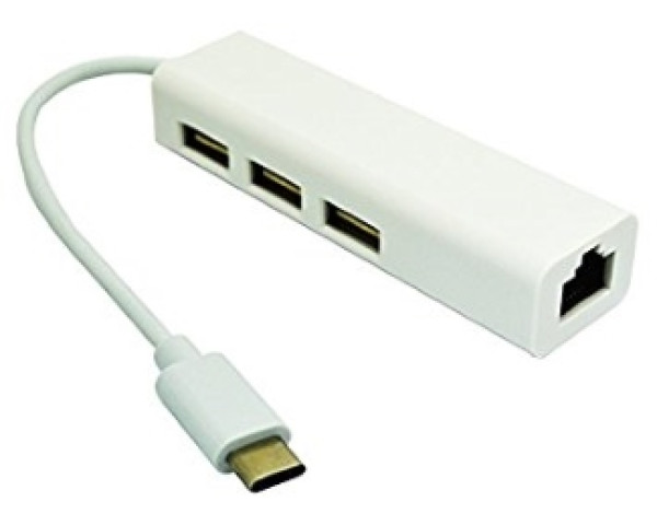 E-GREEN USB 3.1 tip C HUB (3 port USB 2.0 + 1port fast ethernet) (KON00306)