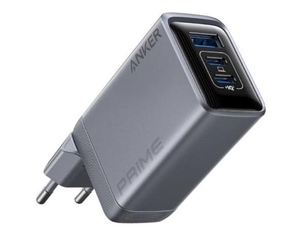 ANKER Prime 100W GaN zidni brzi punjač, 3-porta (2x USB-C i 1x USB-A) srebrni (MOB03238)