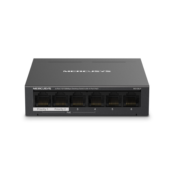 MERCUSYS MS106LP(UN) 6-Port 10100Mbps Desktop Switch with 4-Port PoE+ (LAN04860)
