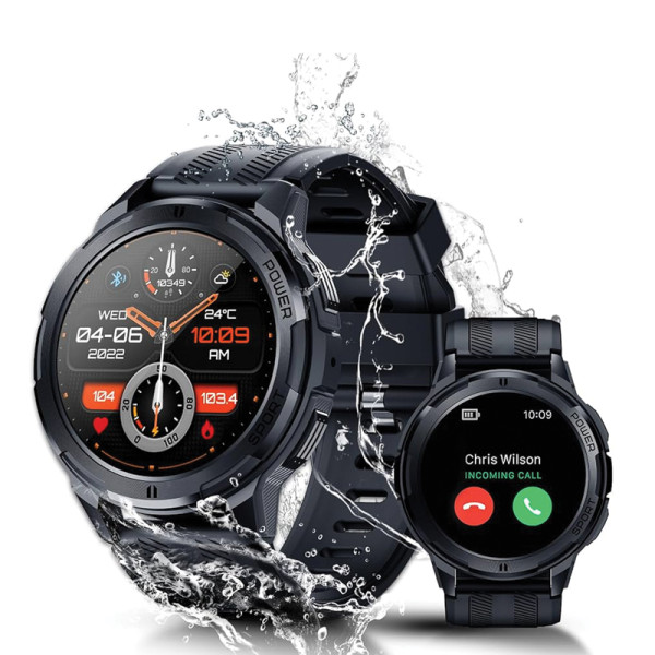 Oukitel BT10 Smart Watch Sport Rugged 410mAh/Heart rate/SpO2/Accelerometer/Crno  sivi