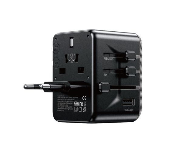 WEKOME WP-U69 Univerzalni Strujni GaN punjač, 5-porta USB (3.0 i 4 x 3.1 tipC-EUUKAUUSJAP) 35W, crni (GPS01116)