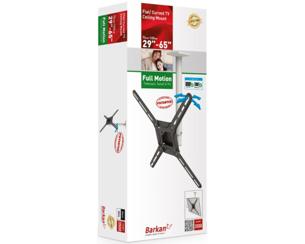 BARKAN 3500.W LCD TV plafonski nosač do 65 inča za ravne i zakrivljene televizore beli (TVZ01354)