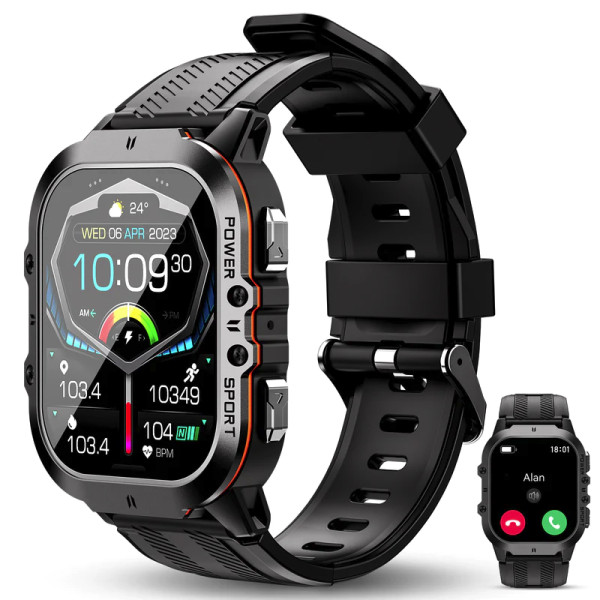 Oukitel BT20 Smart Watch Sport Rugged 350mAh/Heart rate/SpO2/Accelerometer/crno-narandzasti
