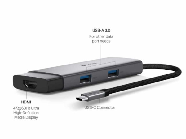 Hub TP-LINK UH5020C USB Type-C 5-Port Hub1*HDMI 4K@60Hz1*PD 100W1*USB Type-C 5Gbps 2*USB Type-A 5