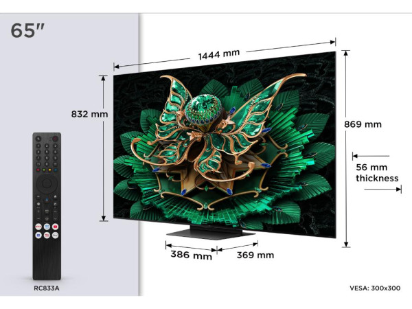 Televizor TCL 65C7KQLED MiniLED65''4K UHD144HzGoogle TVcrna