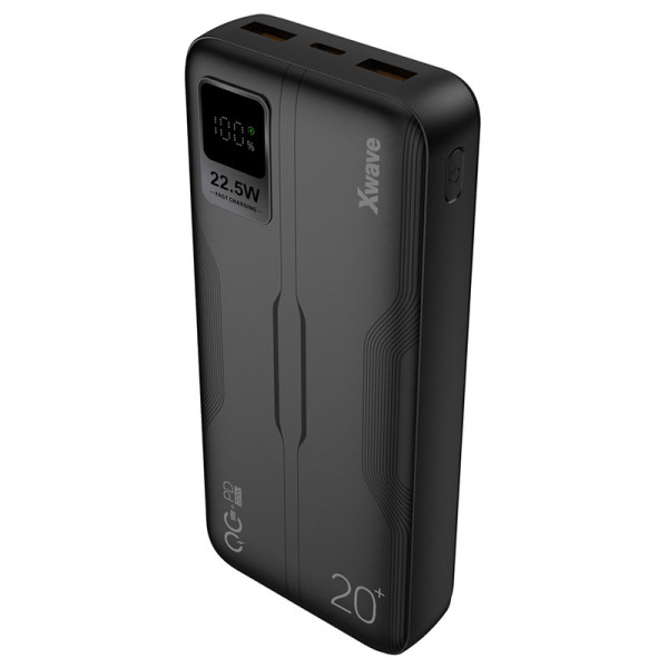 Xwave GoEnergy 20d black Power bank eksterna baterija 20000mAh/PD20W+QC3.0 22.5W/3A/2 xUSB/Type-C