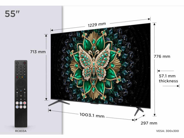 Televizor TCL 55C6KMiniLED-QLED55''4K UHD144HzGoogle TVcrna