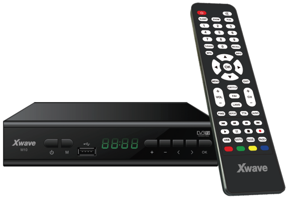 Xwave M10 DVB-T2 Set Top Box,LED,scart,HDMI,RF in-out,USB,media player,veliki daljinski