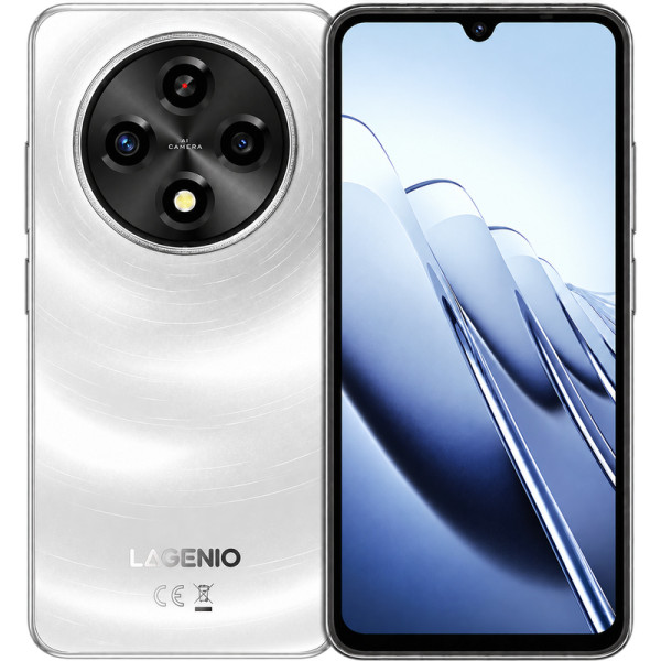 Lagenio A12 Pro pearl white 4G/Octa-Core/6.9'' HD+/120Hz/8GB+256GB/50MP/8MP/6500mAh/Android15