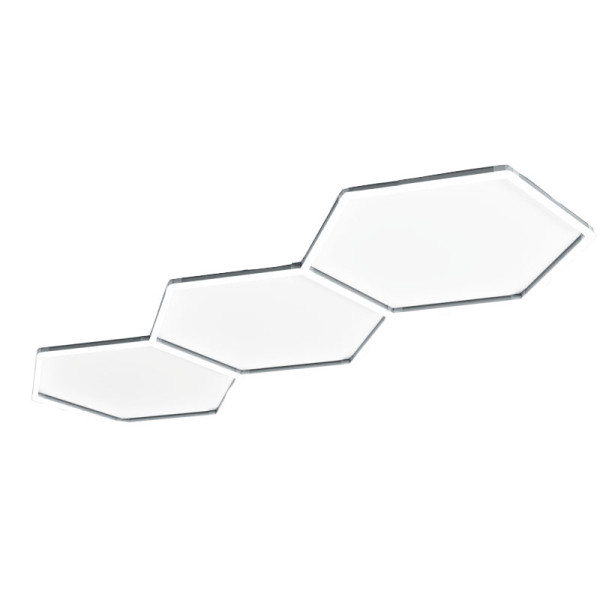 Hexagon LED tube 3 heads lights 128W 6500K 2350*980mm