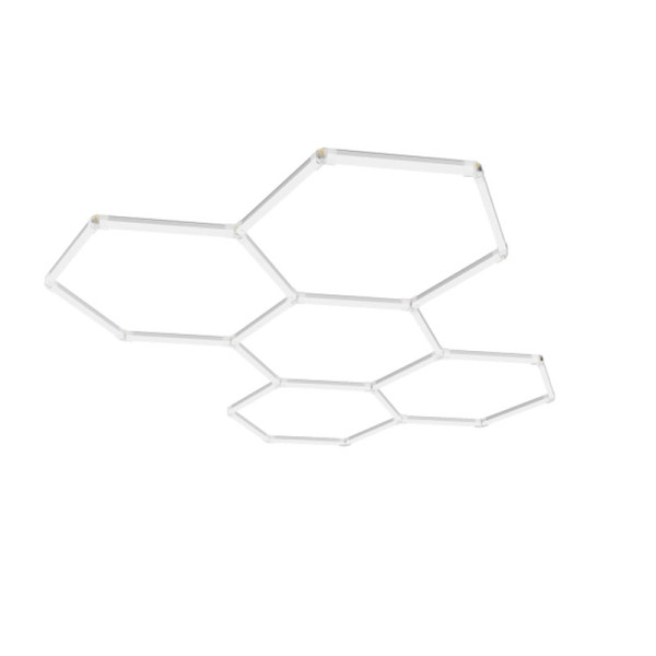 Hexagon LED tube 5 heads light 192W 6500K 2450*1660mm