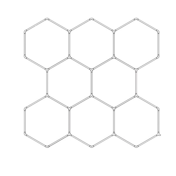 Hexagon LED tube 8 heads light 280W 6500K 2450*2360mm