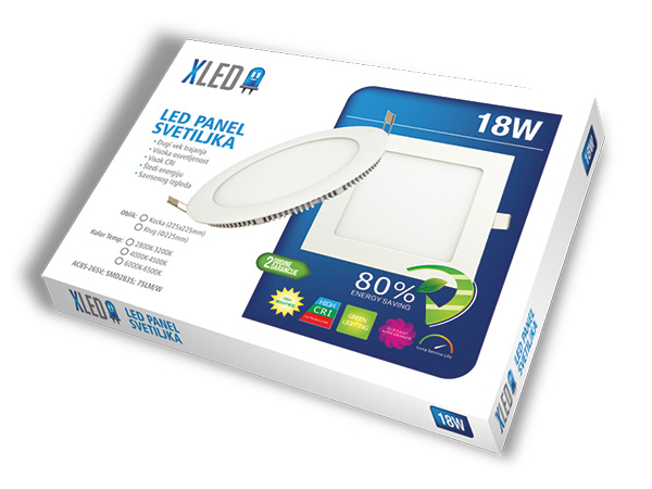 XLED URCW-18W Ugradni okrugli LED panel 6000K,1400Lm,Fi223-191mm