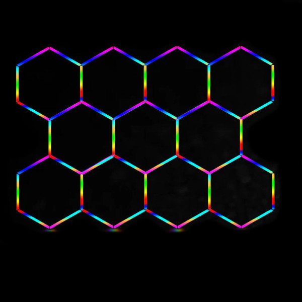 Hexagon LED tube 11 heads RGB 12V 410mm 46pcs