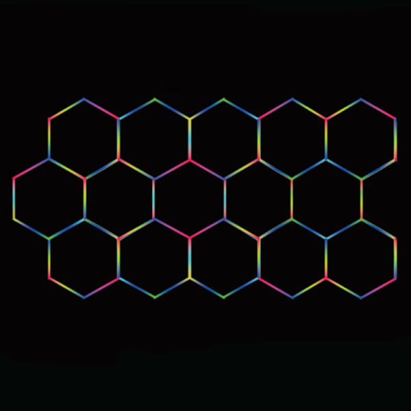 Hexagon LED tube 15 heads RGB 12V 410mm 59pcs